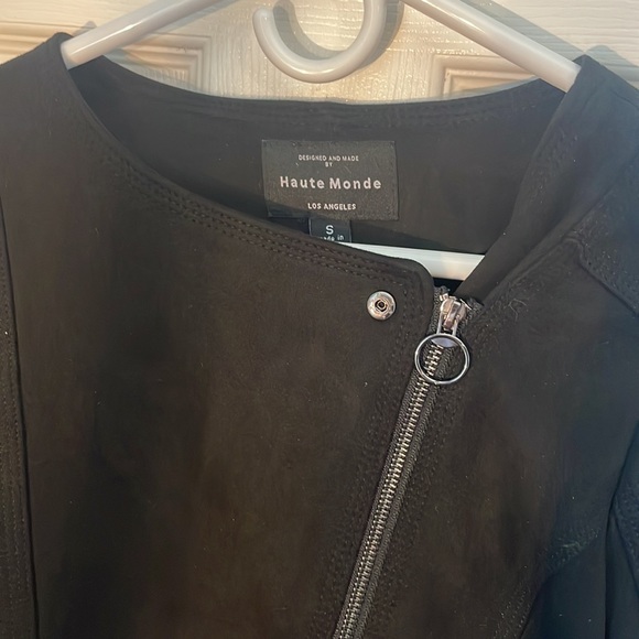 EUC Haute Monde Women's Juniors Casual Faux Suede Moto Jacket S - Picture 4 of 8